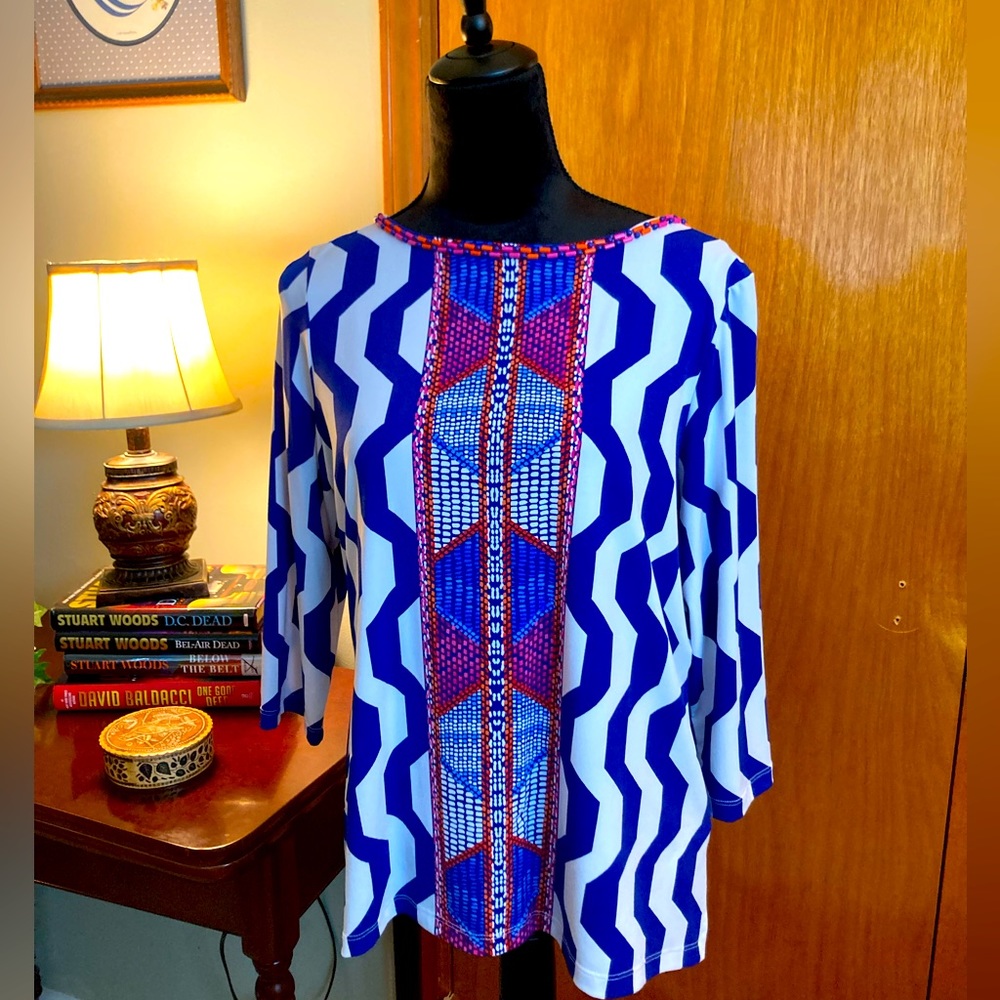 Ruby Rd Petite Aztec Print Blouse - image 1